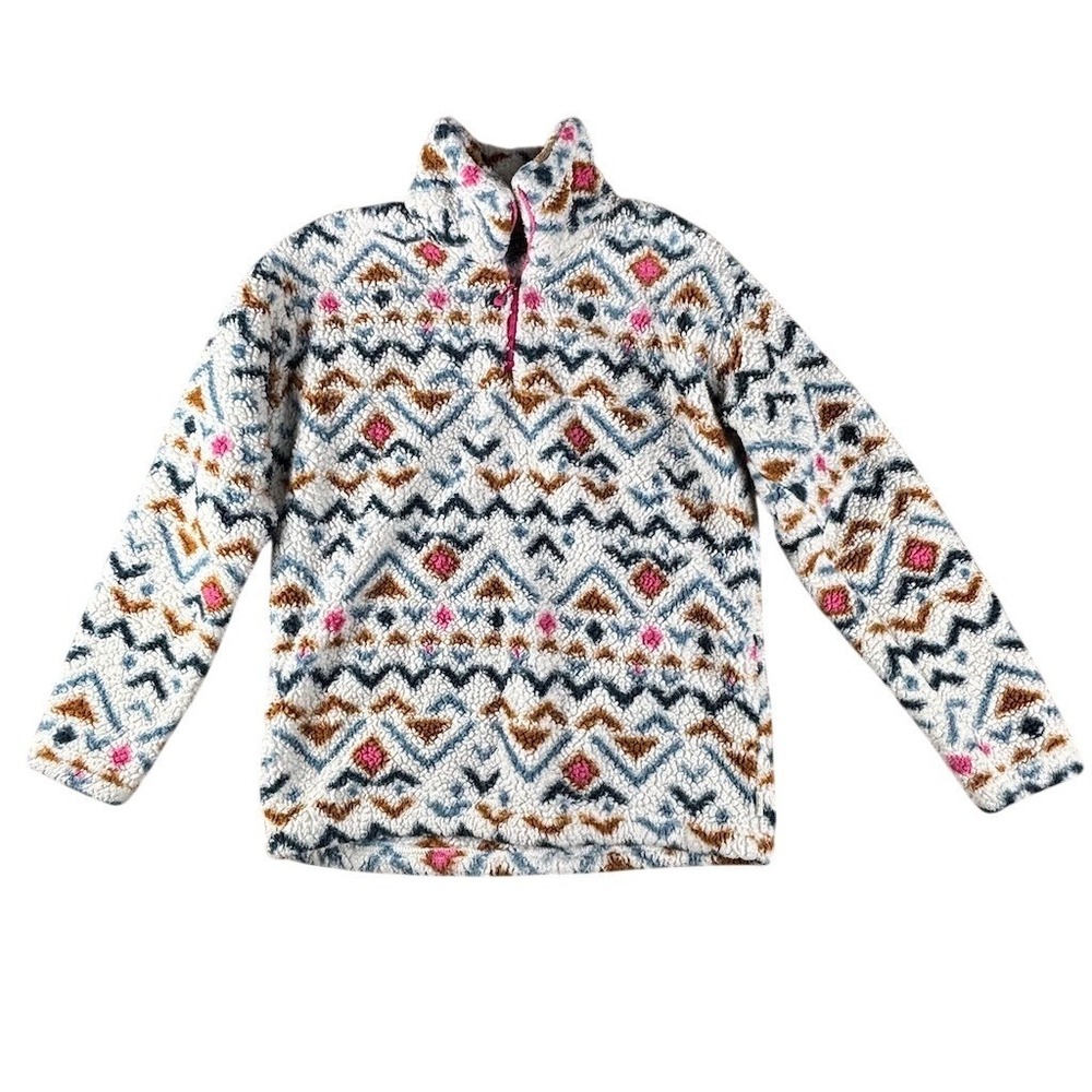 Eddie Bauer Pullover Womens‎ Size S Multicolor Aztec Geometric 1/4 Zip